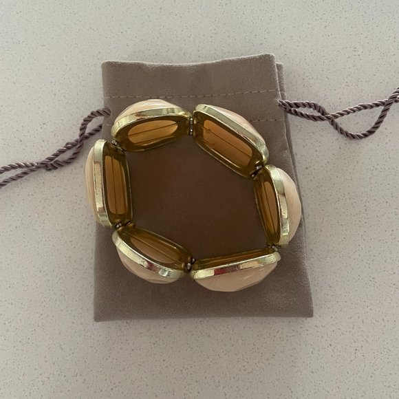 Chunky pearl stone gold stone bracelet - Picture 4 of 4